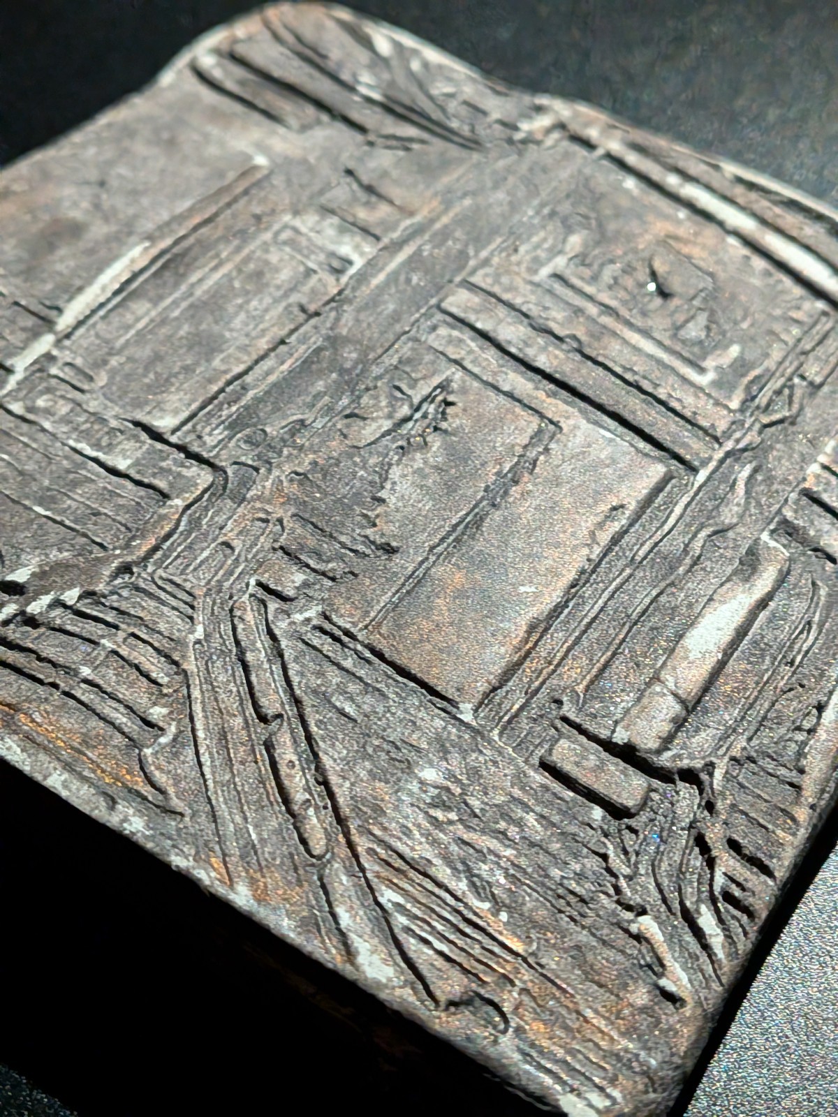 KAMI GATE SHRINE Clay Relief - Handmade Japanese Temple, Dark Copper, 10x10cm - Image 4