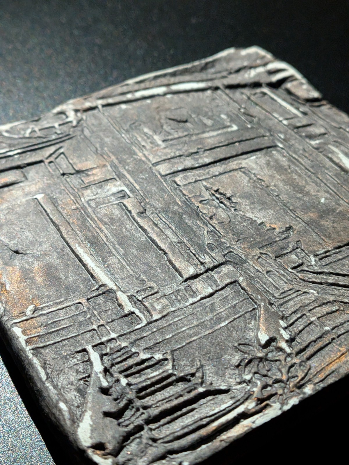 KAMI GATE SHRINE Clay Relief - Handmade Japanese Temple, Dark Copper, 10x10cm - Image 5