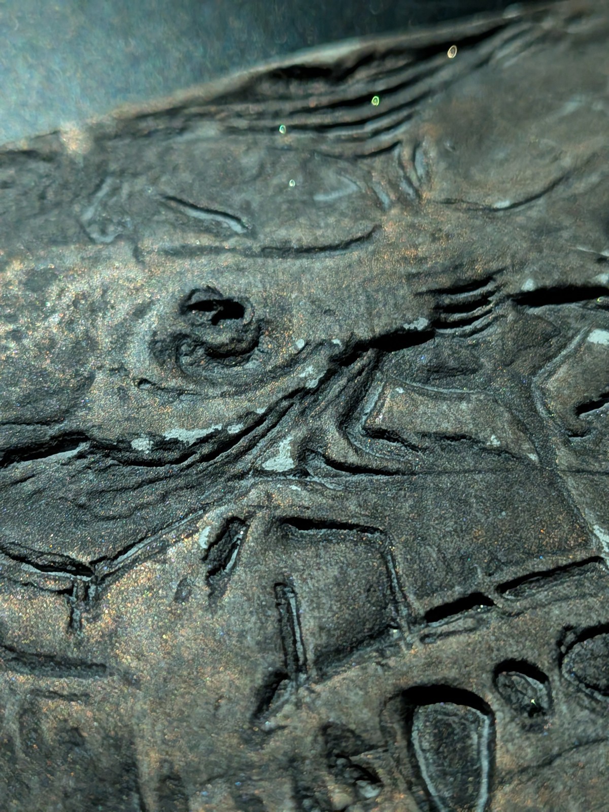 HIBAGON Clay Relief - Handmade Japanese Folklore Sculpture, Dark Copper, 10x10cm - Image 9