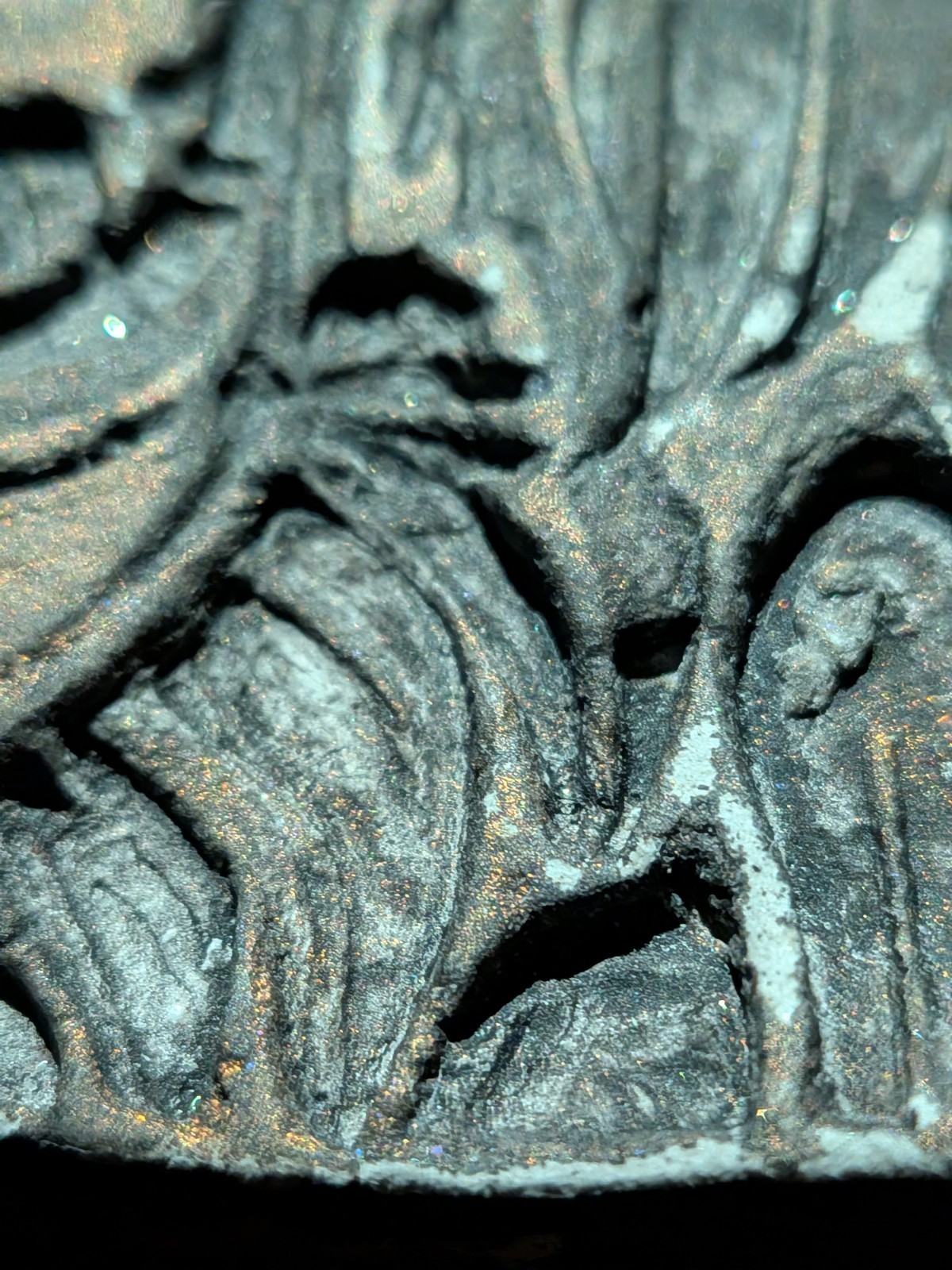 HIBAGON Clay Relief - Handmade Japanese Folklore Sculpture, Dark Copper, 10x10cm - Image 12