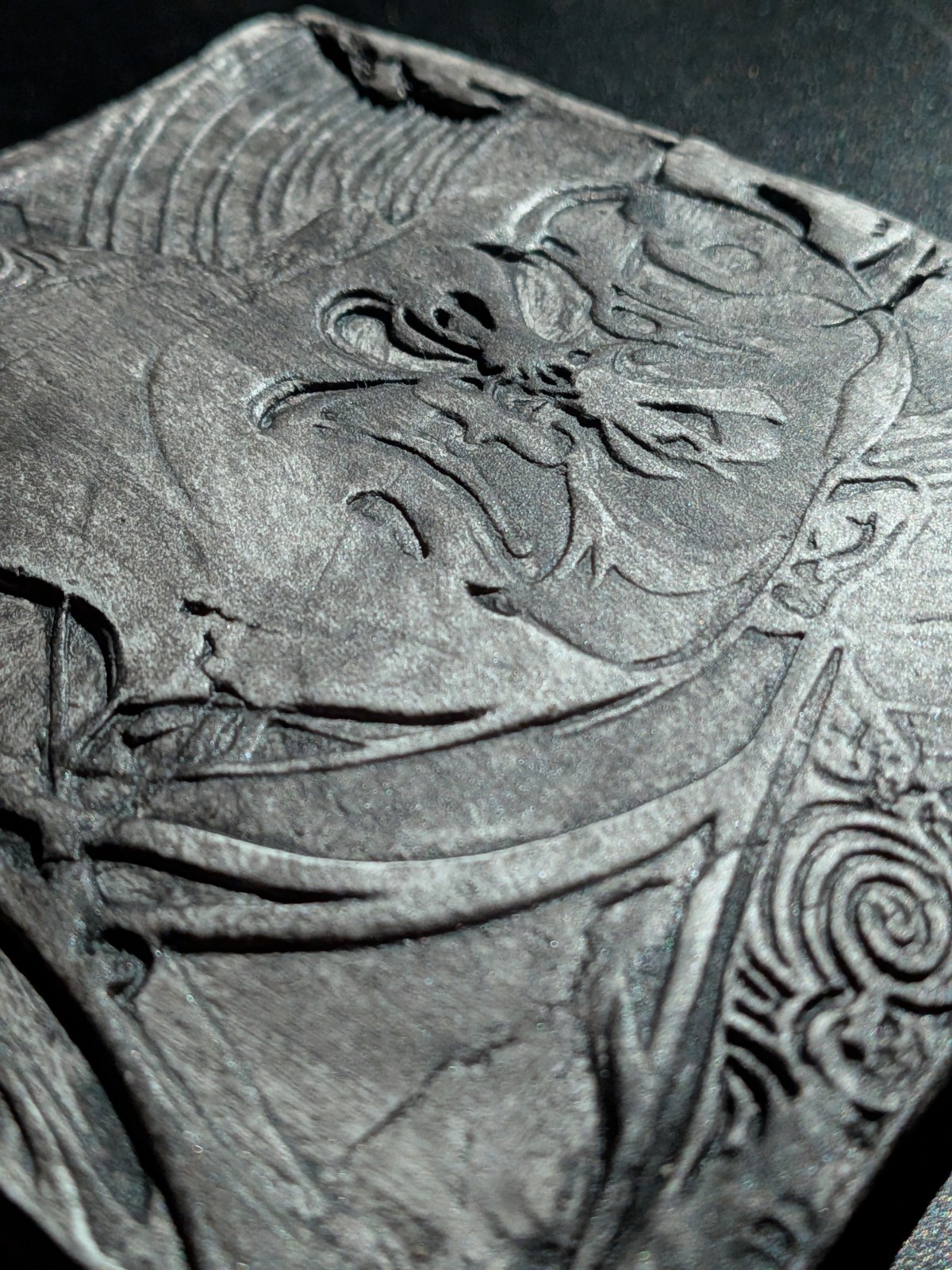 NIO GUARDIAN Clay Relief - Handmade Japanese Temple Sculpture, Grey, 10x10cm - Image 5