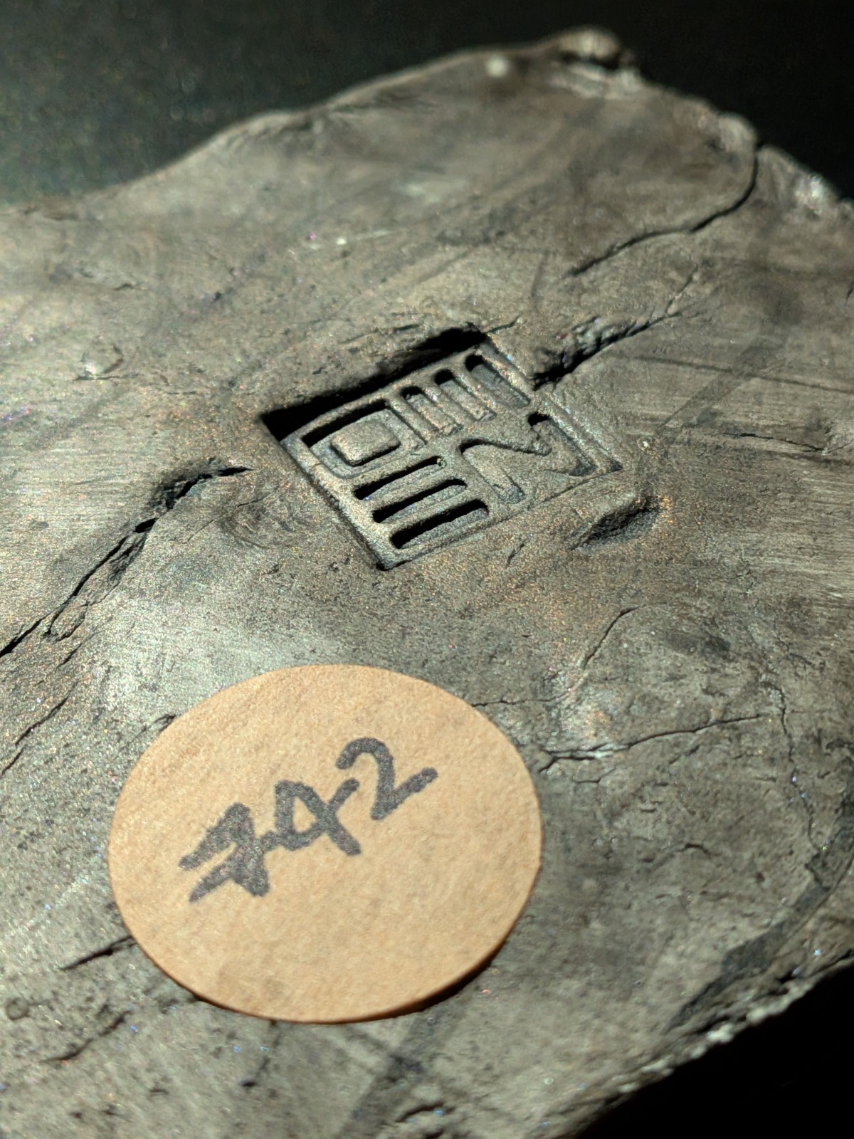 GASHADOKURO Clay Relief - Handmade Yokai Skeleton Sculpture, Dark Copper, 10x10cm - Image 13