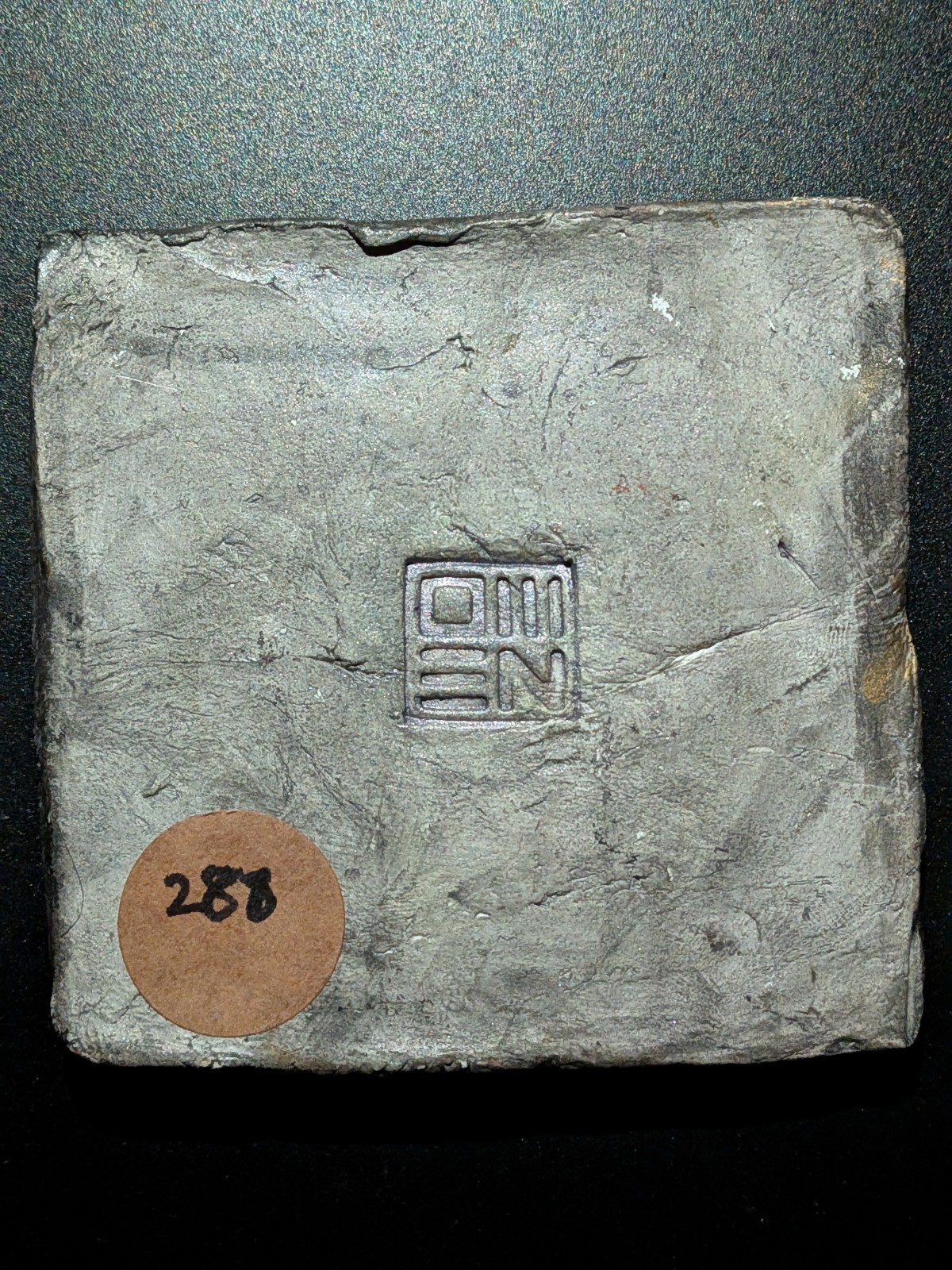 GOLDEN PAGODA Clay Relief - Handmade Japanese Sculpture, Gold/Silver, 10x10cm - Image 3