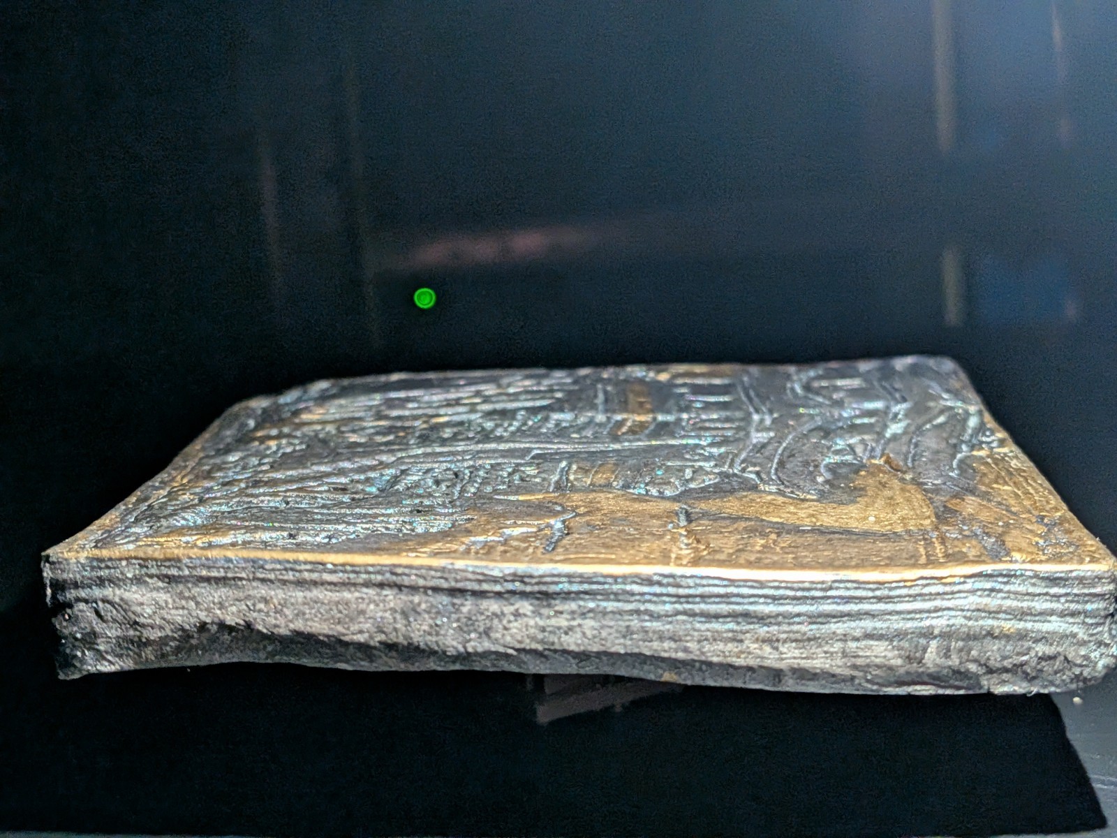 GOLDEN PAGODA Clay Relief - Handmade Japanese Sculpture, Gold/Silver, 10x10cm - Image 19