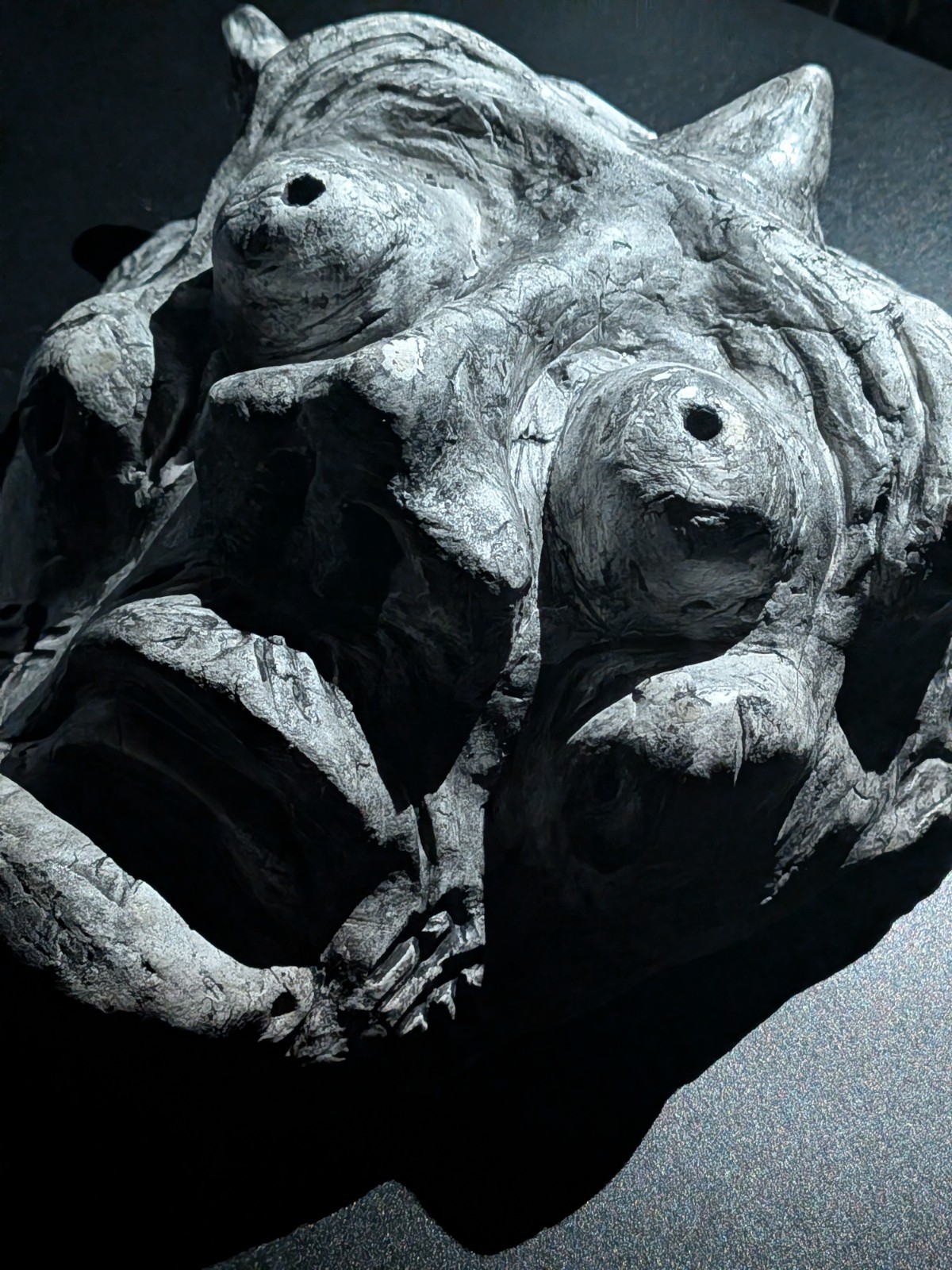 ONI KING Clay Demon Mask - Handmade Yokai Sculpture, Copper - Image 3