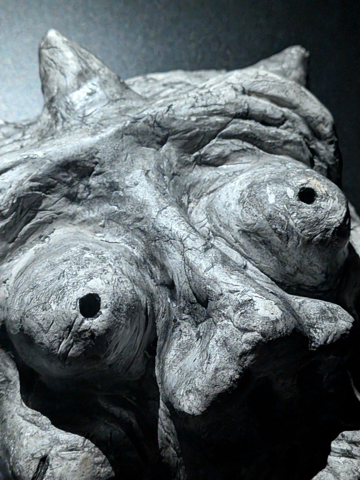 ONI KING Clay Demon Mask - Handmade Yokai Sculpture, Copper - Image 15