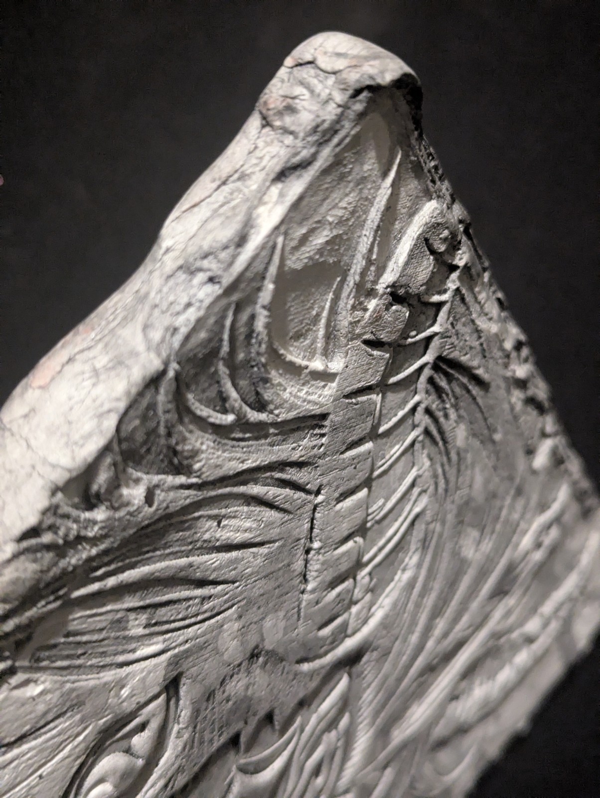 ONI YOKAI Clay Relief - Handmade Japanese Demon Sculpture, 20x20cm - Image 4