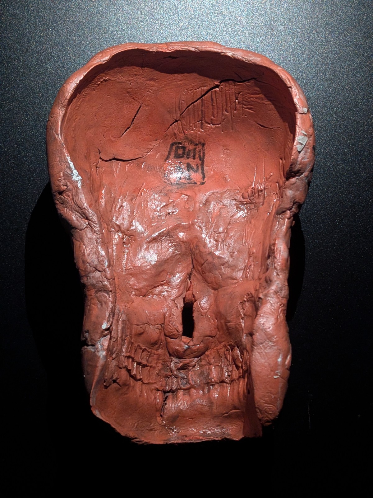 EMBER SKULL Clay Demon Mask - Handmade Yokai Sculpture, Terracotta - Image 2