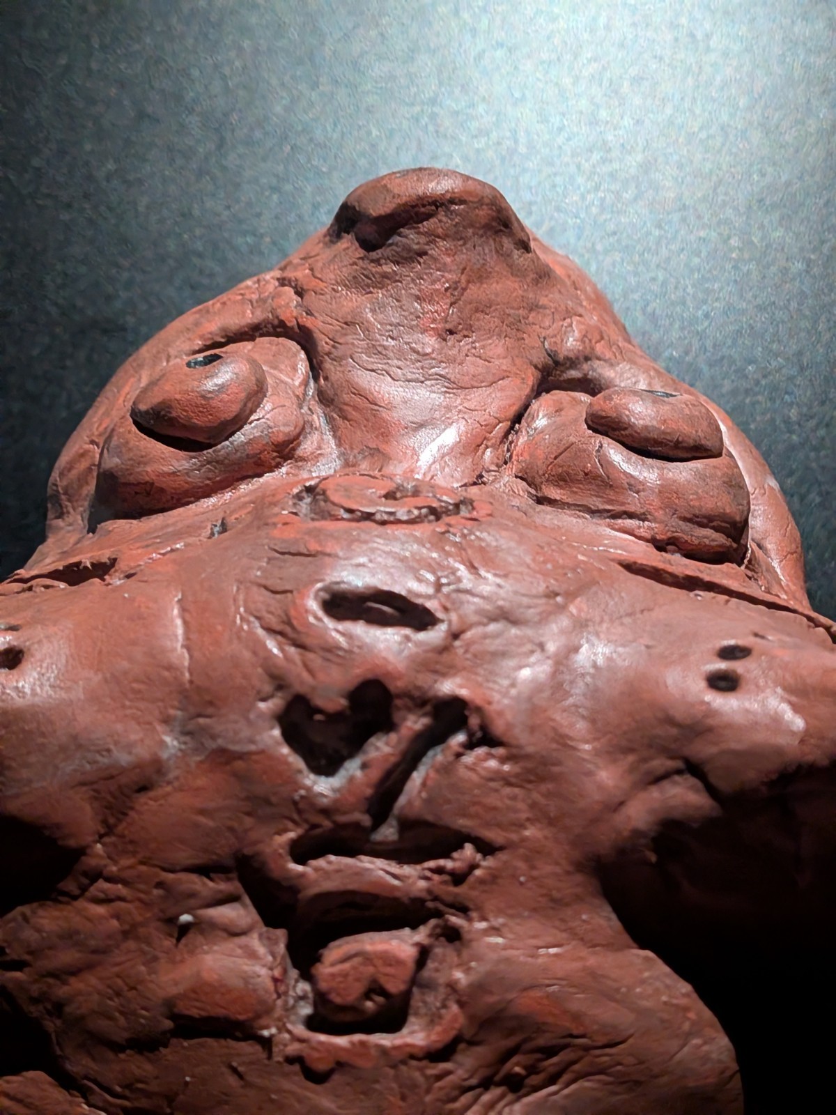 EMBER SKULL Clay Demon Mask - Handmade Yokai Sculpture, Terracotta - Image 7