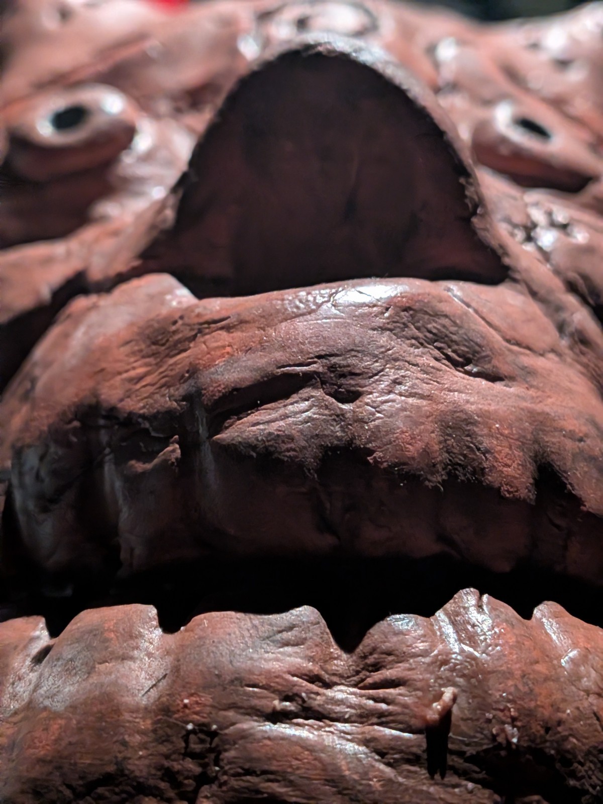 EMBER SKULL Clay Demon Mask - Handmade Yokai Sculpture, Terracotta - Image 11