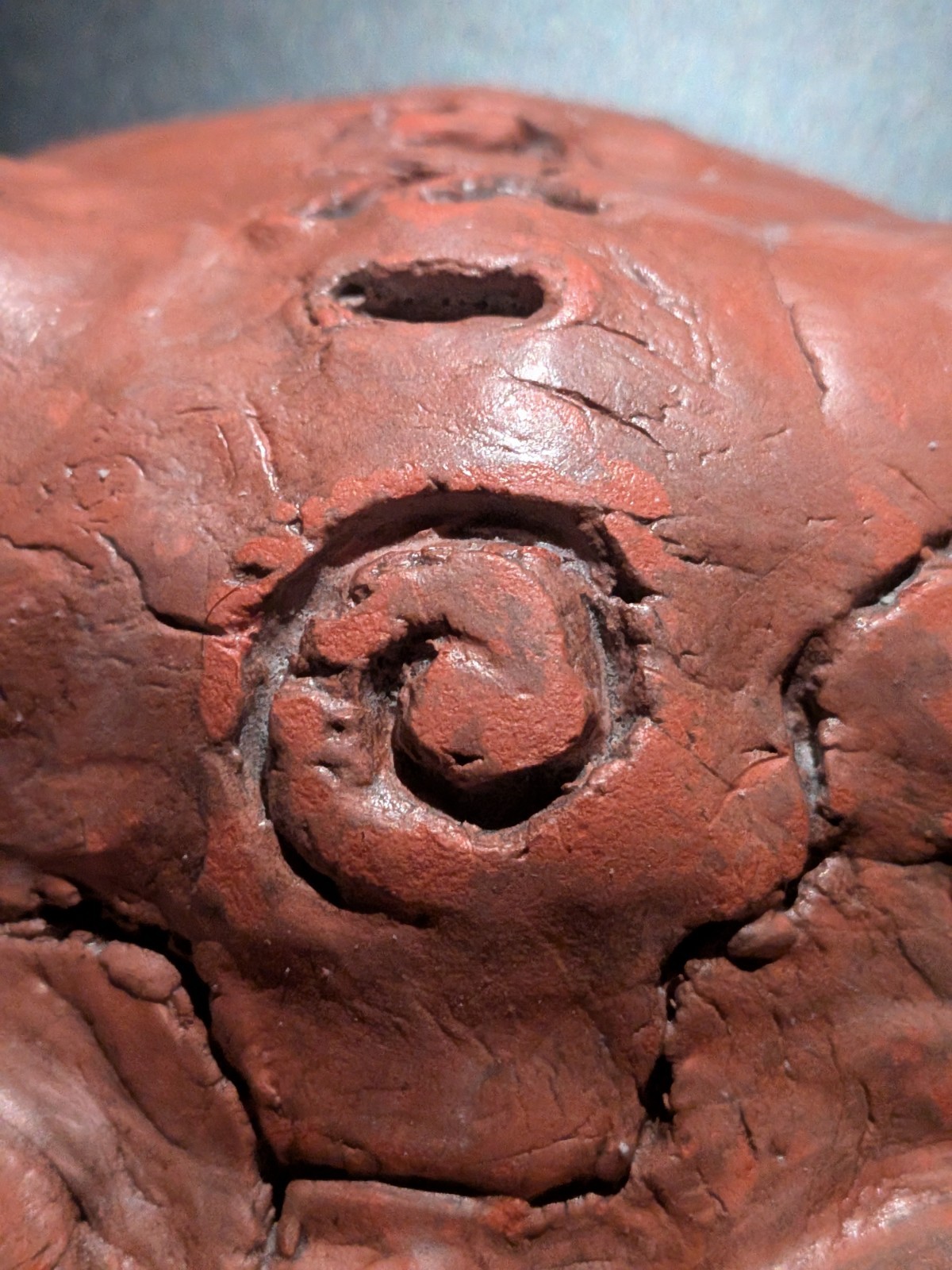 EMBER SKULL Clay Demon Mask - Handmade Yokai Sculpture, Terracotta - Image 12