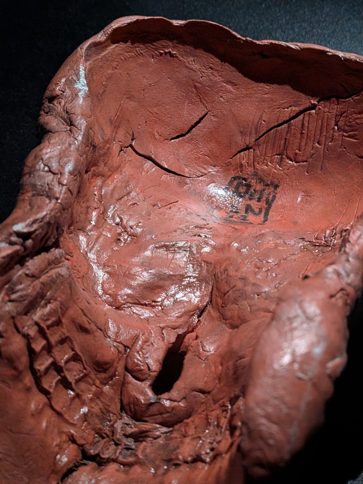 EMBER SKULL Clay Demon Mask - Handmade Yokai Sculpture, Terracotta - Image 14