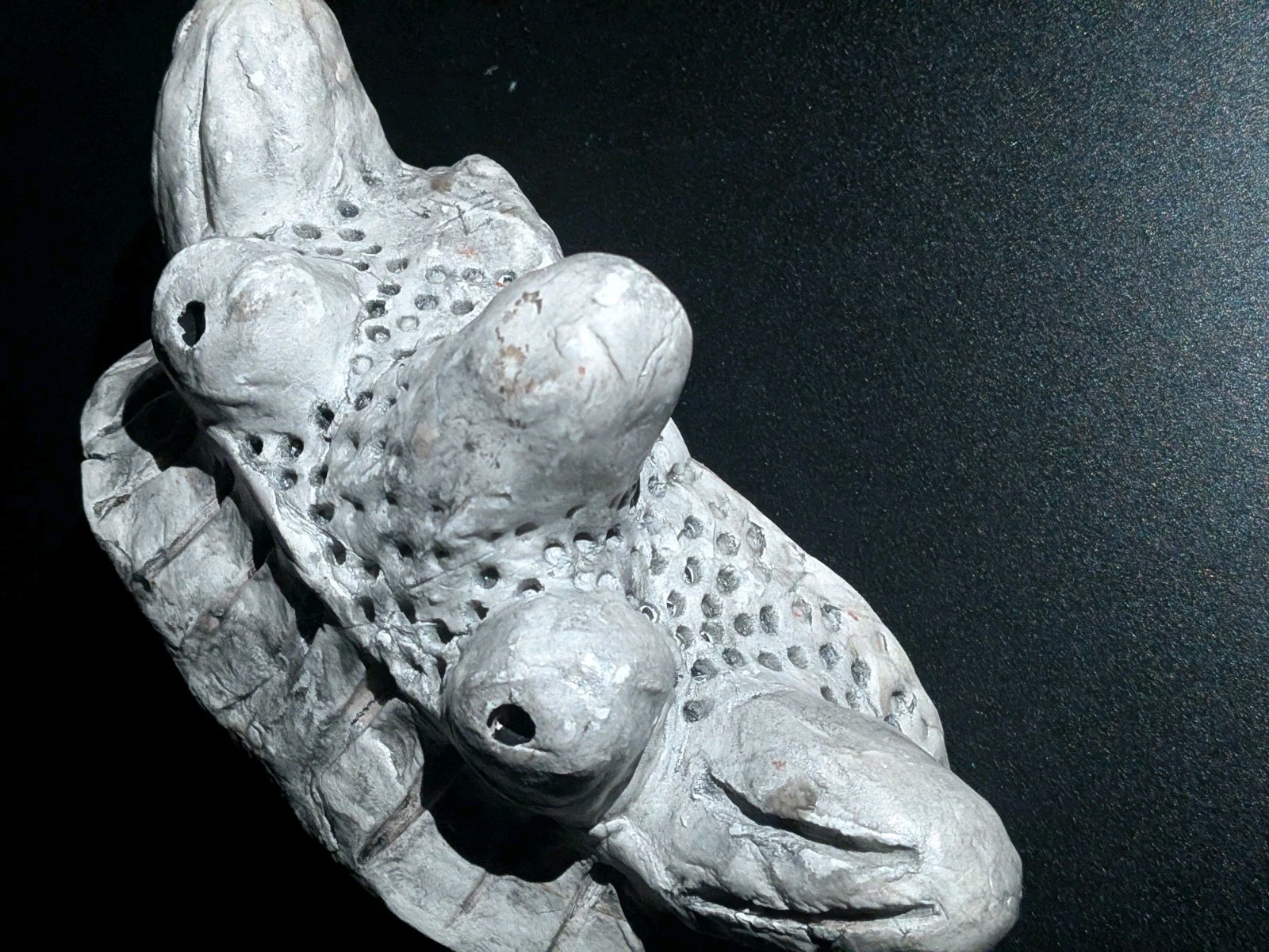 CRAB YOKAI Crown - Handmade Clay Sculpture, White, Japanese Folklore - Image 4