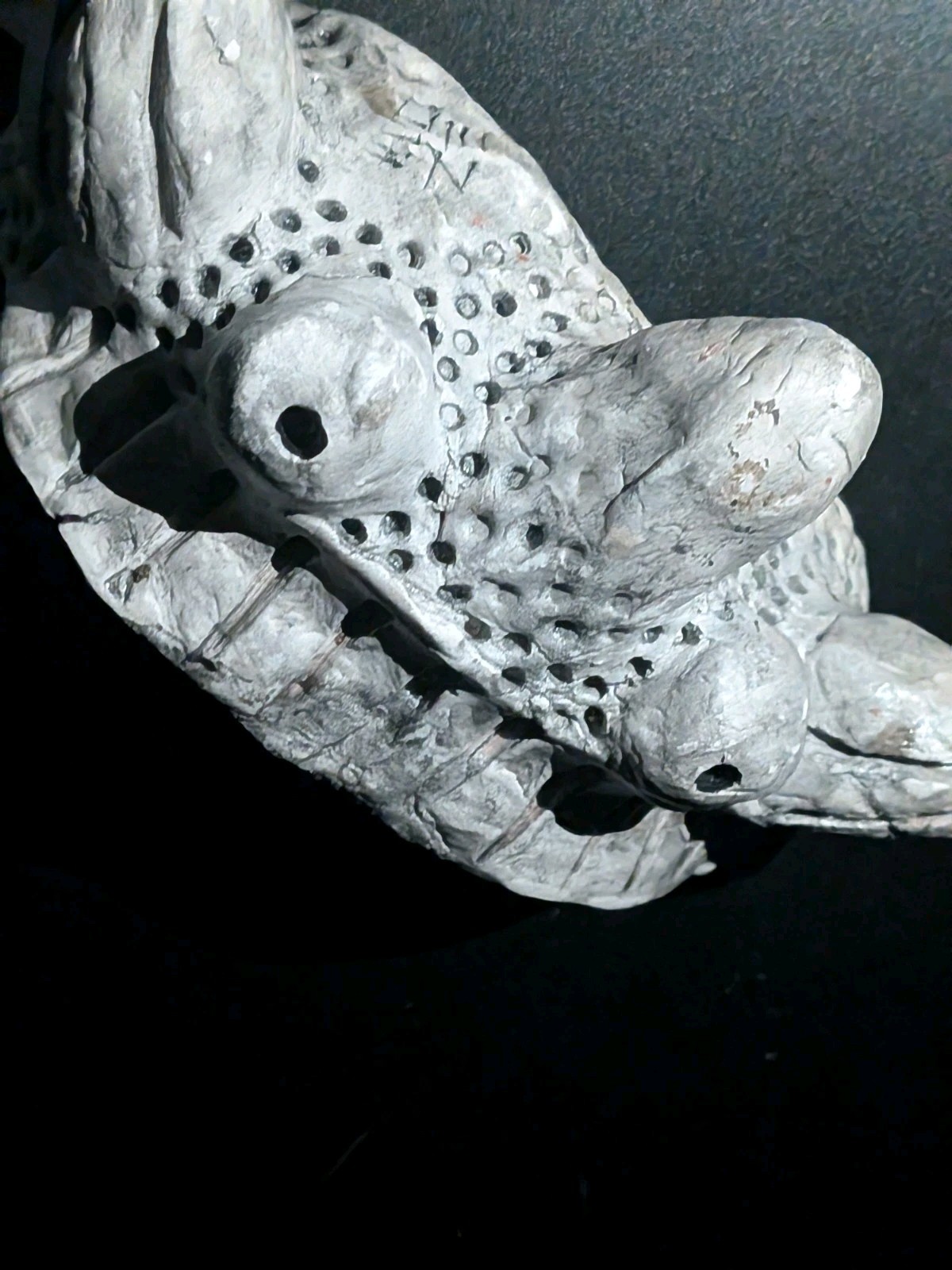 CRAB YOKAI Crown - Handmade Clay Sculpture, White, Japanese Folklore - Image 5