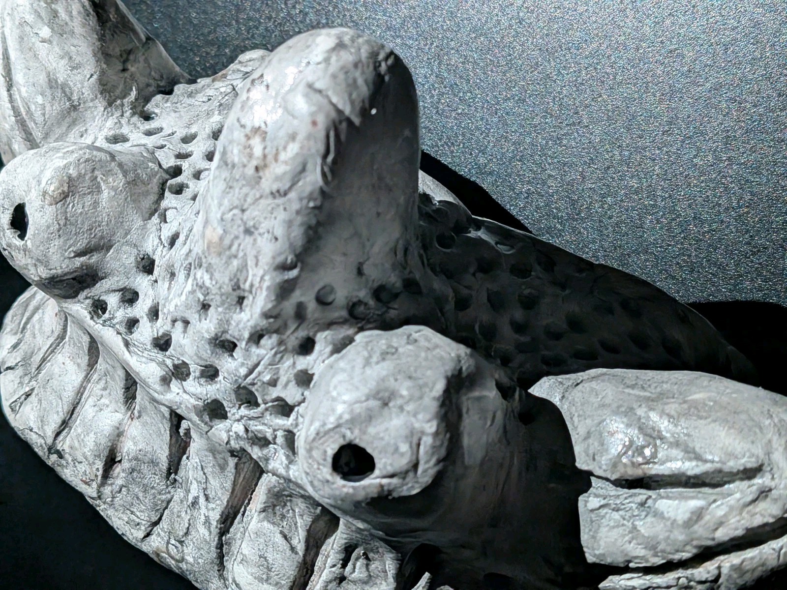 CRAB YOKAI Crown - Handmade Clay Sculpture, White, Japanese Folklore - Image 8