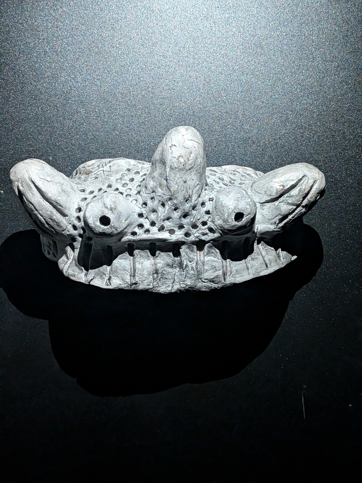 CRAB YOKAI Crown - Handmade Clay Sculpture, White, Japanese Folklore - Image 12