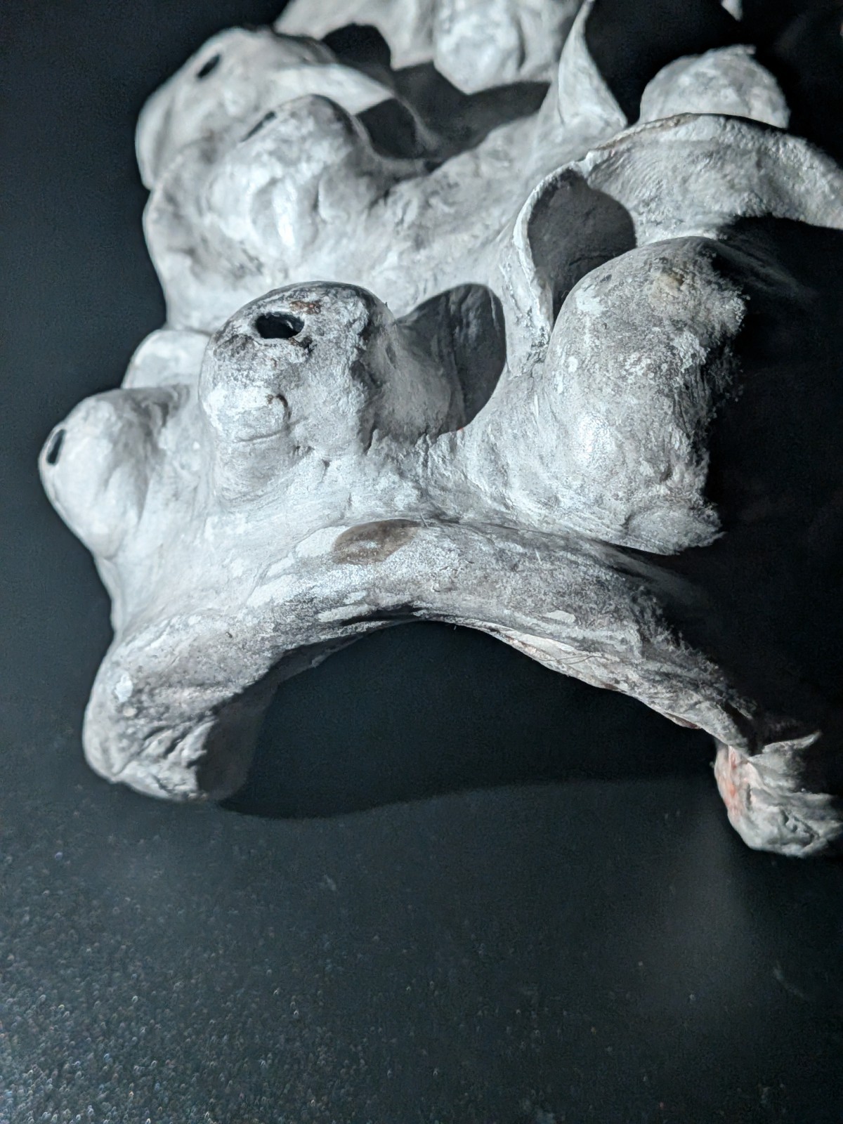 GHOST EYES Clay Demon Mask - Handmade Yokai Sculpture, White - Image 11