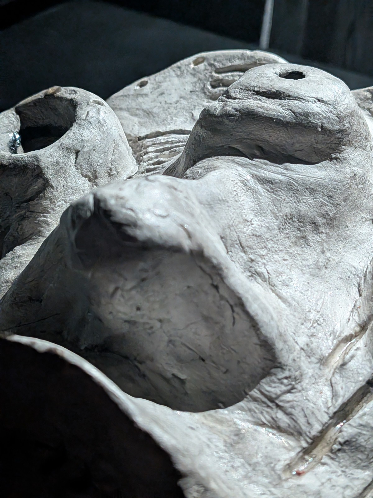 IWA-ZURA Clay Demon Mask - Handmade Yokai Sculpture, White - Image 10