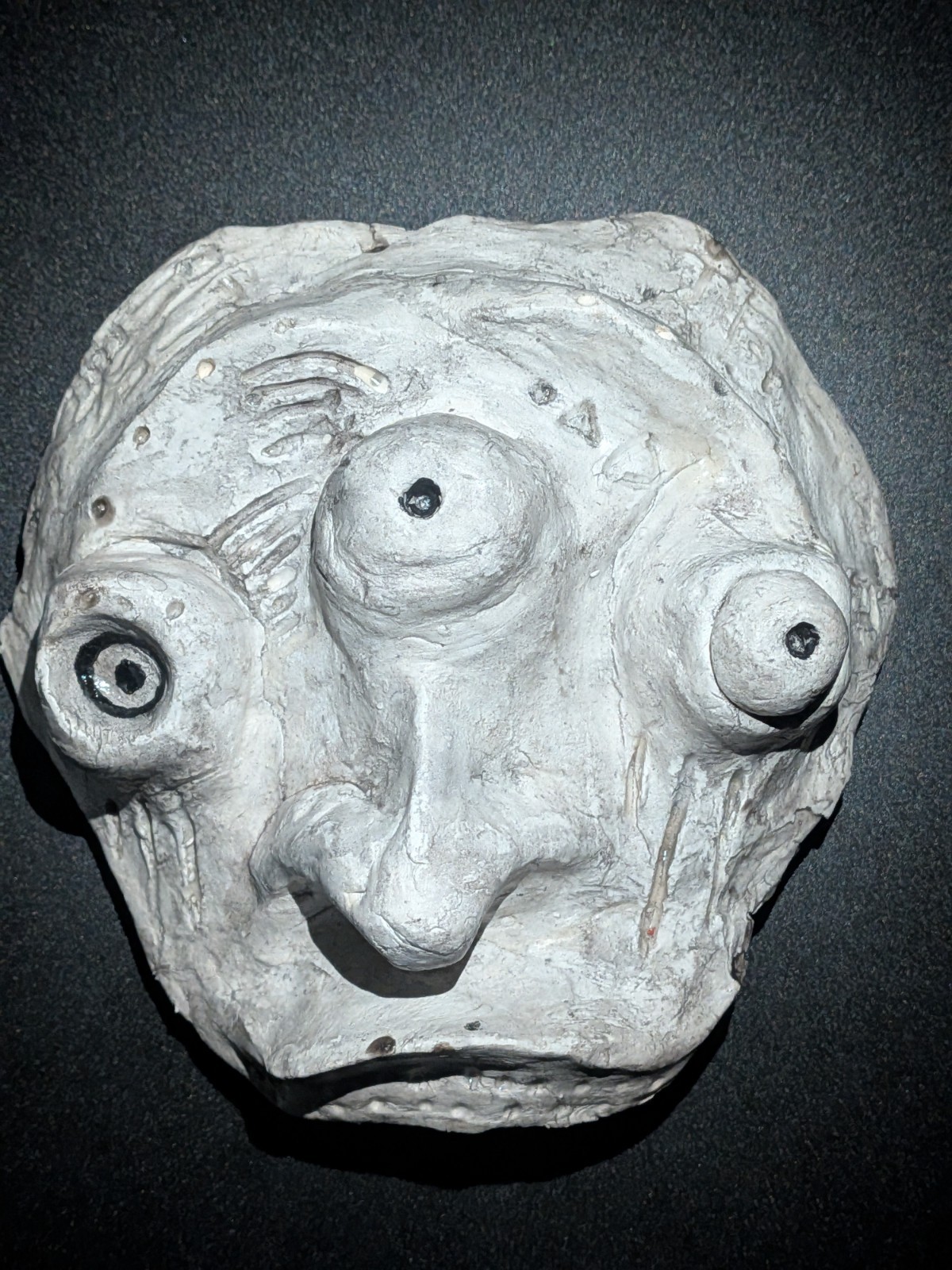 IWA-ZURA Clay Demon Mask - Handmade Yokai Sculpture, White - Image 11