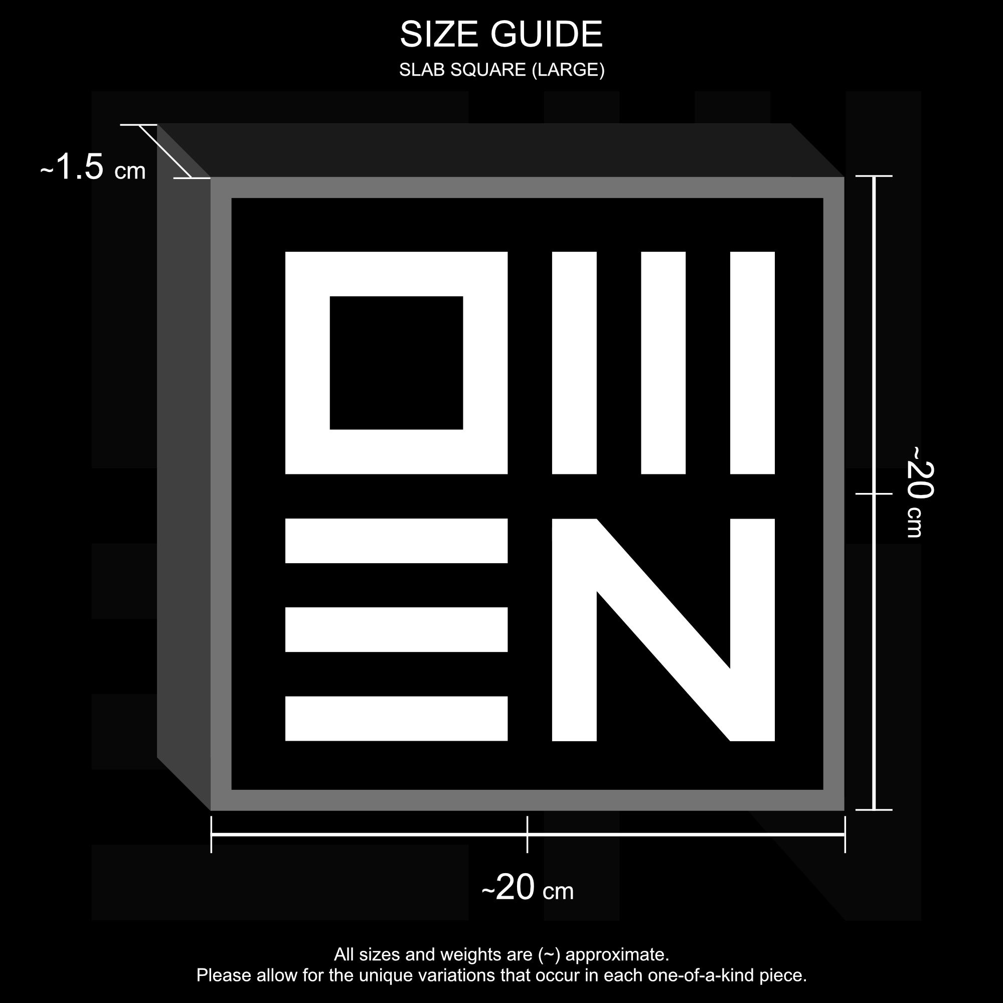 20x20x1.5cm slab art