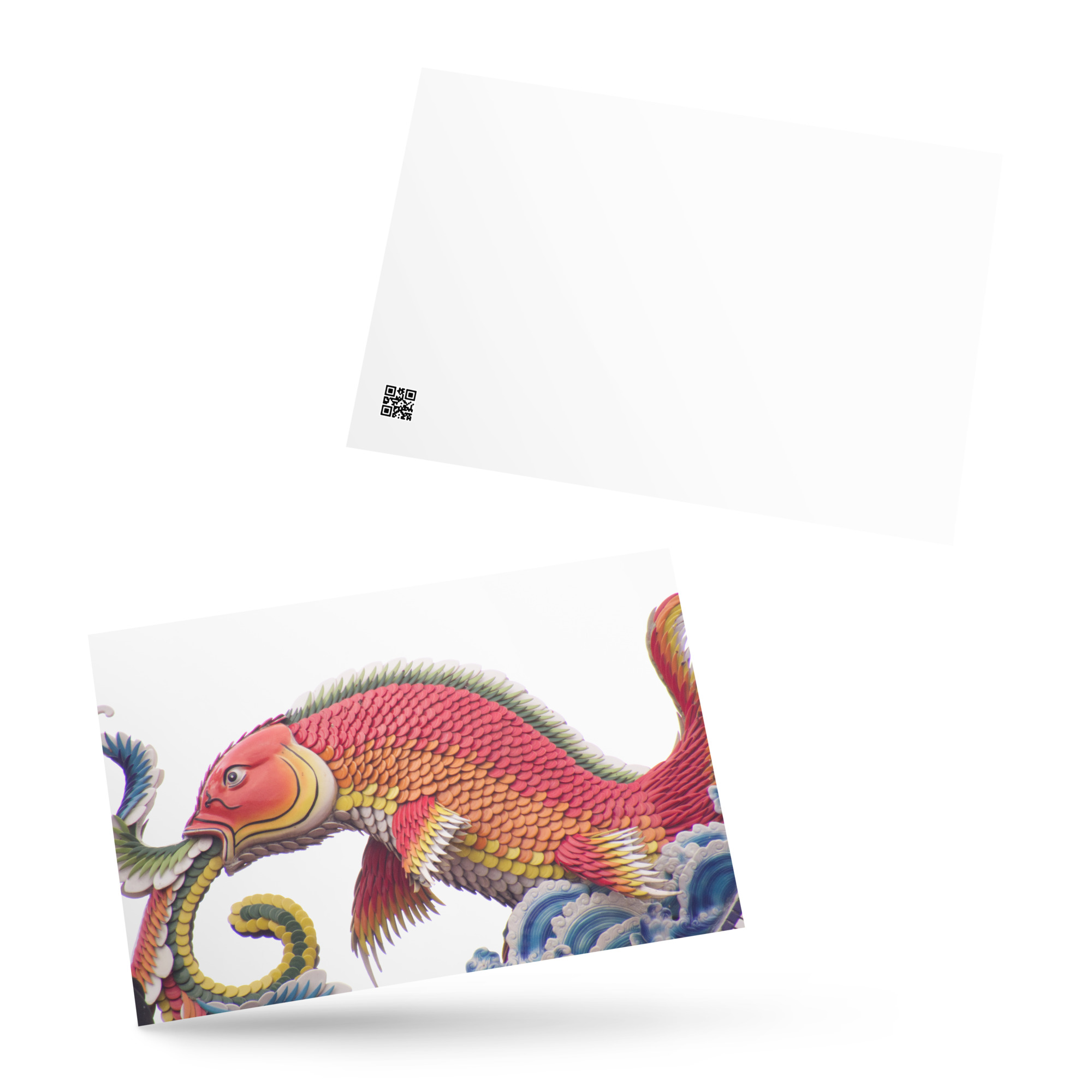 AO YU Mythical Dragon-Fish – Kaohsiung Temple Postcard, Taiwan Travel Print - Image 3