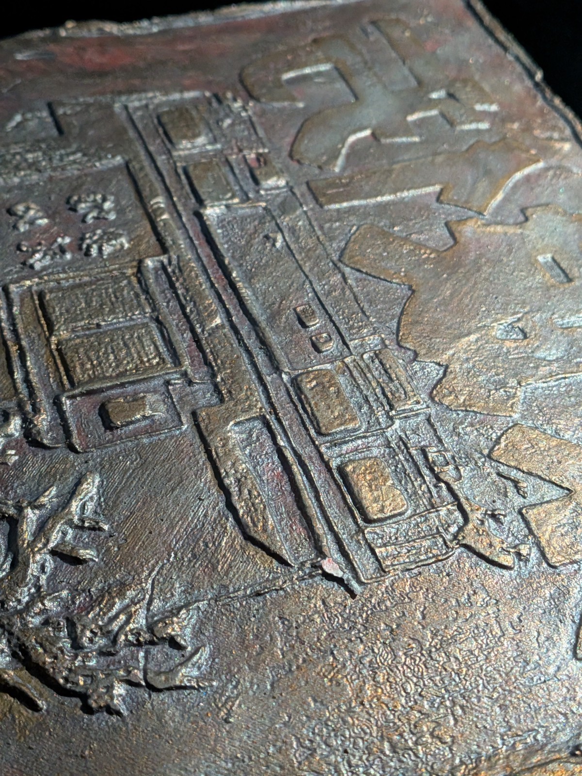 KATA STREET Clay Relief - Handmade Japanese Cityscape, Iridescent, 20x20cm - Image 7