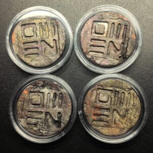 LIMINAL QUARTET Coin [LMQ K04] - Handmade Clay, Khaki, Limited Edition Set, 27mm