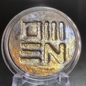 GILDED STRATA Coin [GLS G01] - Handmade Clay, Gold/Holographic, Limited Edition, 27mm
