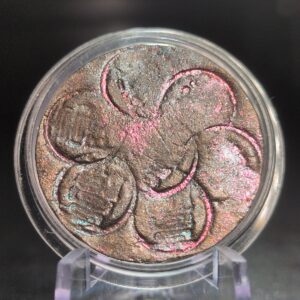 PETAL MARK Coin [PTM C01] - Handmade Clay, Copper/Iridescent, Limited Edition, 27mm