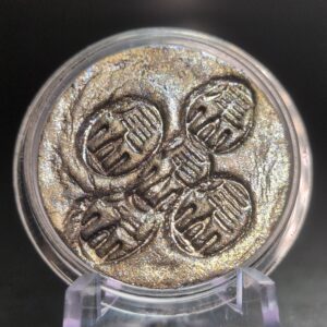 GILDED ARCHIVE Coin [GAV G01] - Handmade Clay, Gold & Charcoal, Limited Edition, 27mm