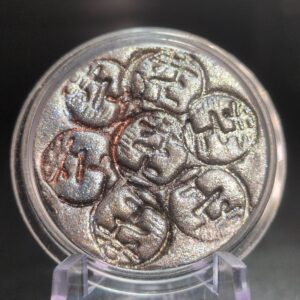 GILDED KANJI Coin [GKN G01] - Handmade Clay, Gold & Charcoal, Limited Edition, 27mm