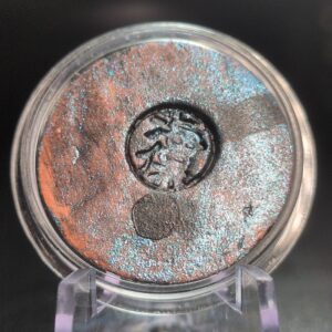 NULL BEARING Coin [NLB I01] - Handmade Clay, Teal/Iridescent, Limited Edition, 27mm