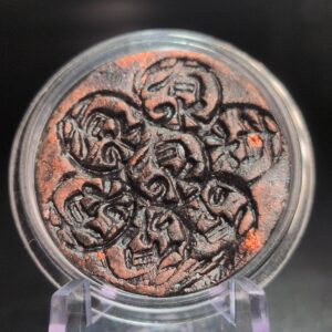 OSSIAN RING Coin [OSR T01] - Handmade Clay, Terracotta/Iridescent, Limited Edition, 27mm