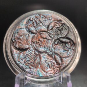 VIOLET CARBON Coin [VKN V01] - Handmade Clay, Iridescent Finish, Limited Edition, 27mm