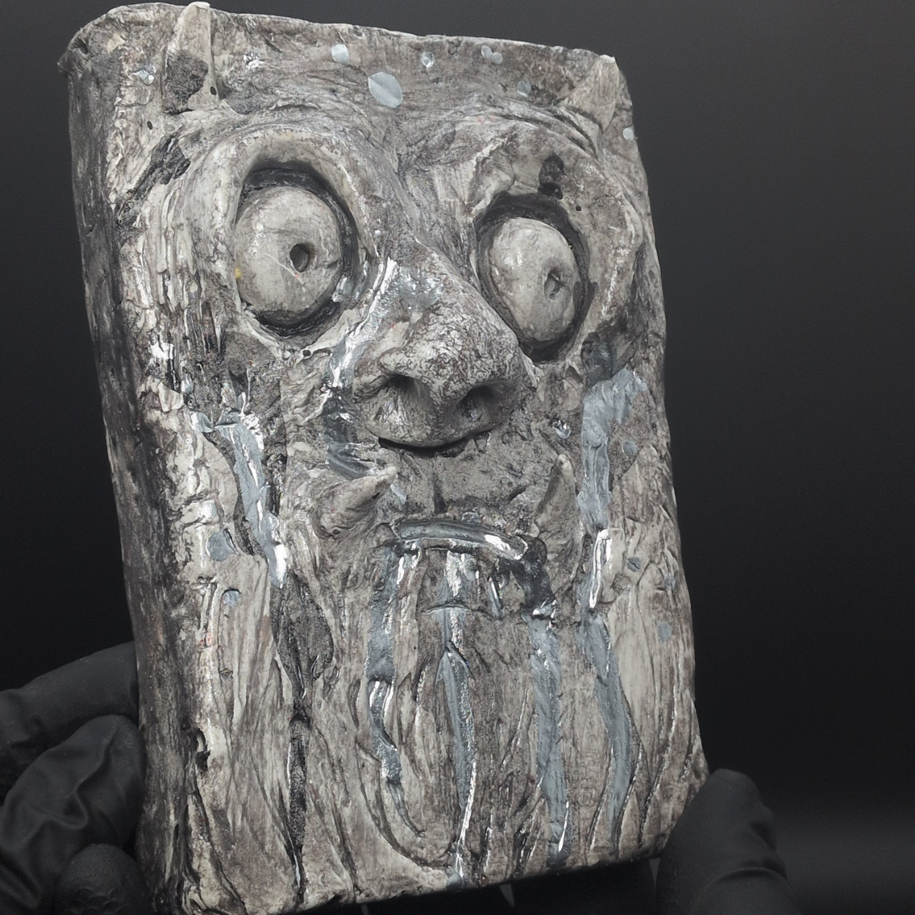 SPIRIT EFFIGY - Handmade Japanese Clay Sculpture, Tarnished Silver, Ashen Elder - Image 2