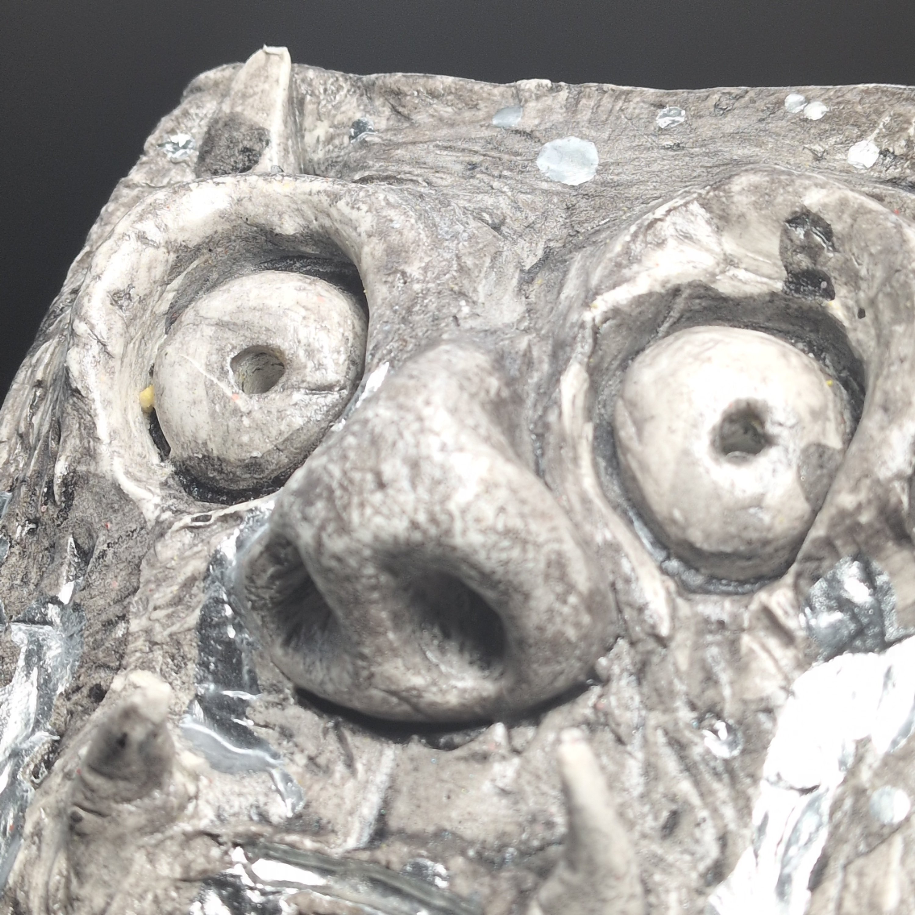 SPIRIT EFFIGY - Handmade Japanese Clay Sculpture, Tarnished Silver, Ashen Elder - Image 9