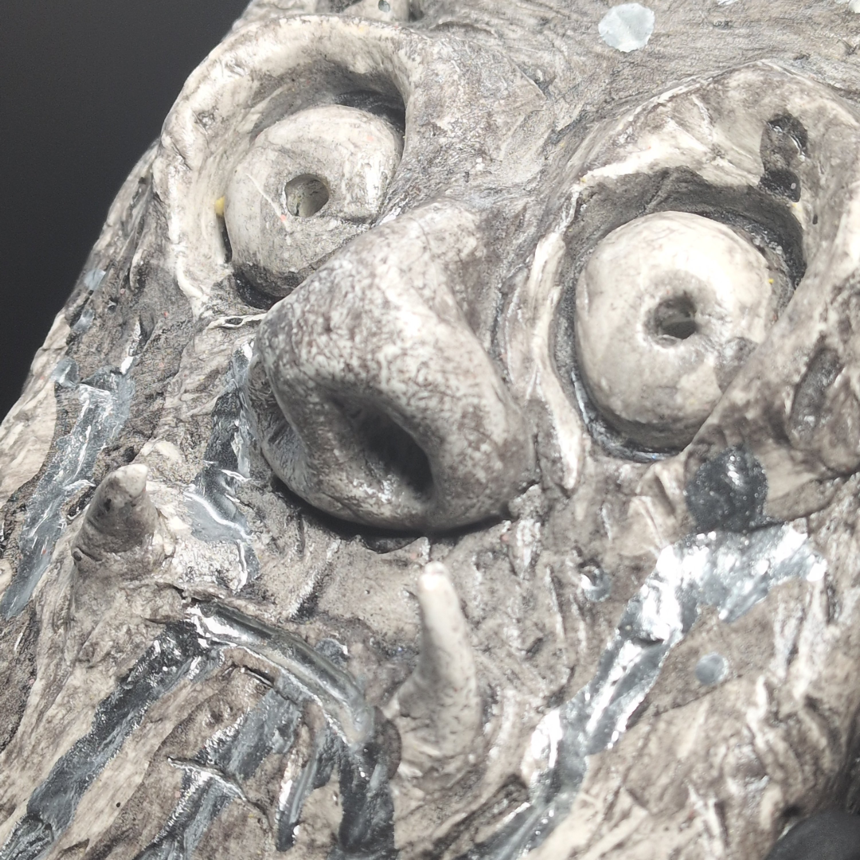 SPIRIT EFFIGY - Handmade Japanese Clay Sculpture, Tarnished Silver, Ashen Elder - Image 10