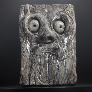 SPIRIT EFFIGY - Handmade Japanese Clay Sculpture, Tarnished Silver, Ashen Elder
