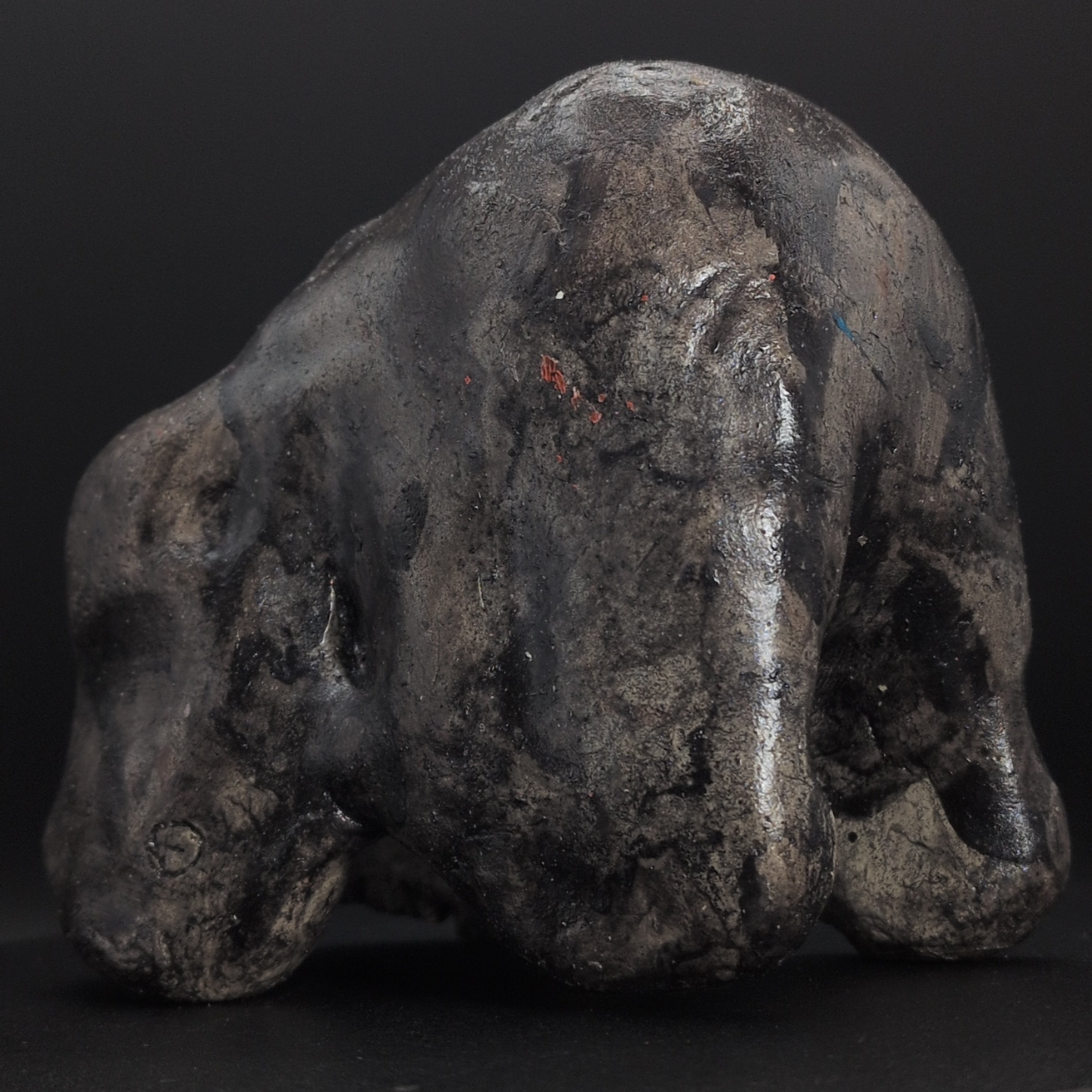THREE-EYED SKULL - Handmade Japanese Yokai Effigy, Graphite, The Unsleeping - Image 3