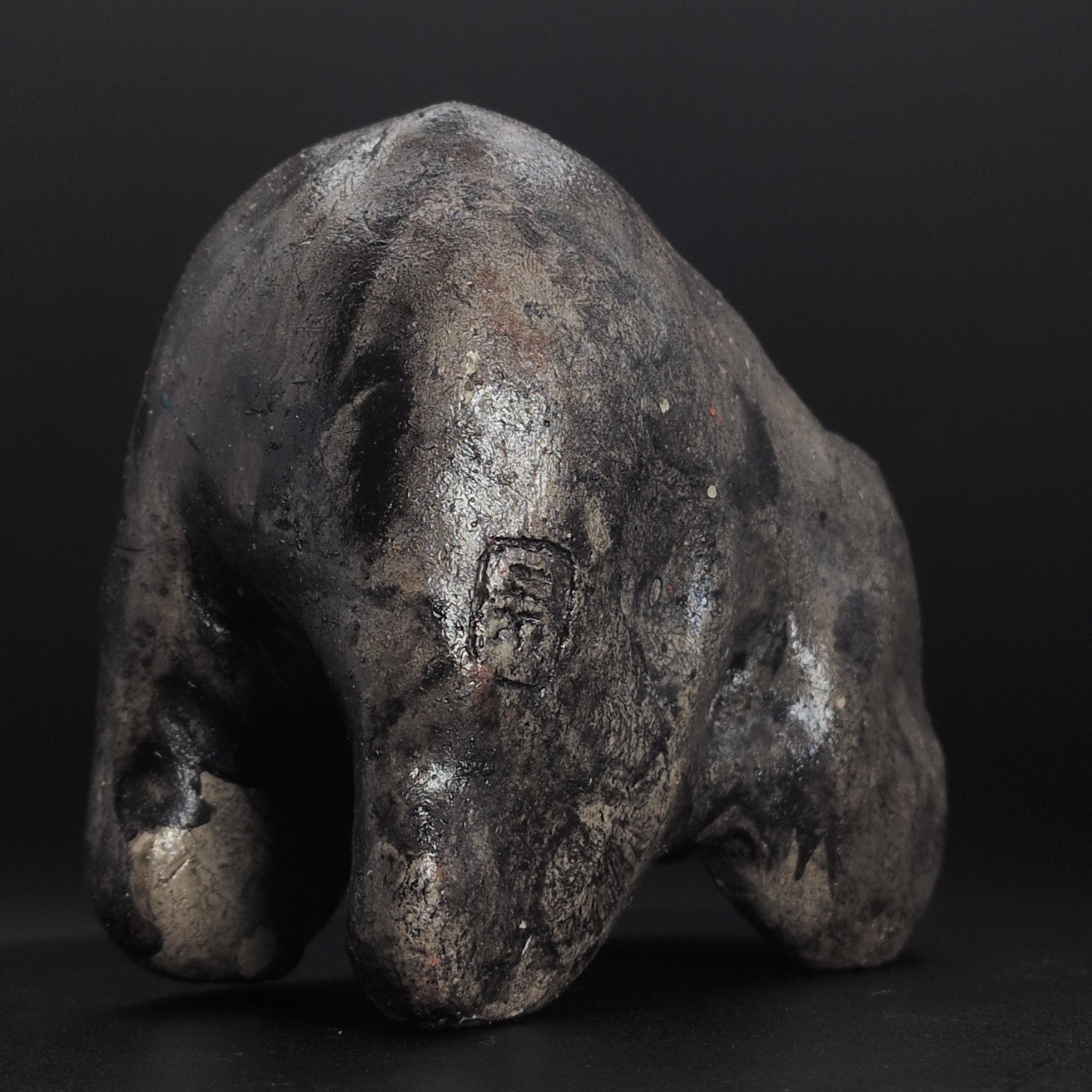 THREE-EYED SKULL - Handmade Japanese Yokai Effigy, Graphite, The Unsleeping - Image 8