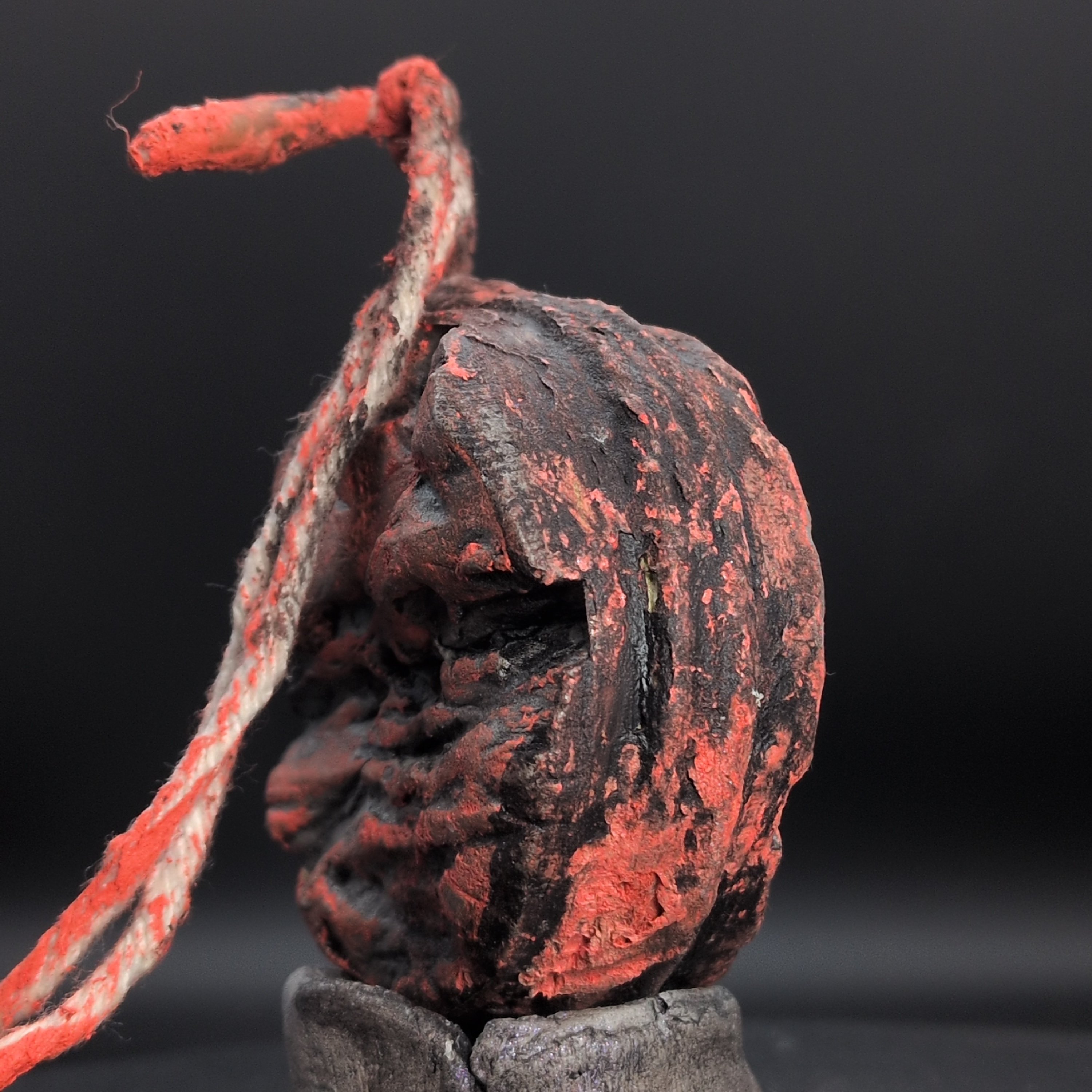 SPIRIT VESSEL - Handmade Japanese Yorishiro, Red and Charcoal, Emberhusk, Medium - Image 7