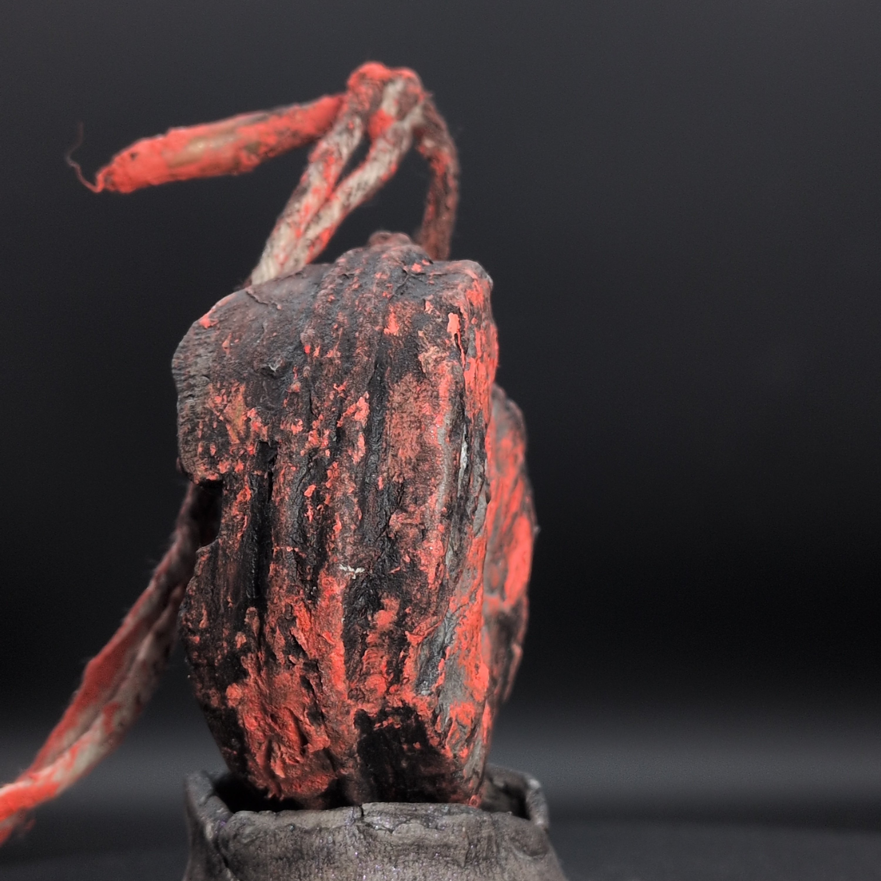SPIRIT VESSEL - Handmade Japanese Yorishiro, Red and Charcoal, Emberhusk, Medium - Image 4