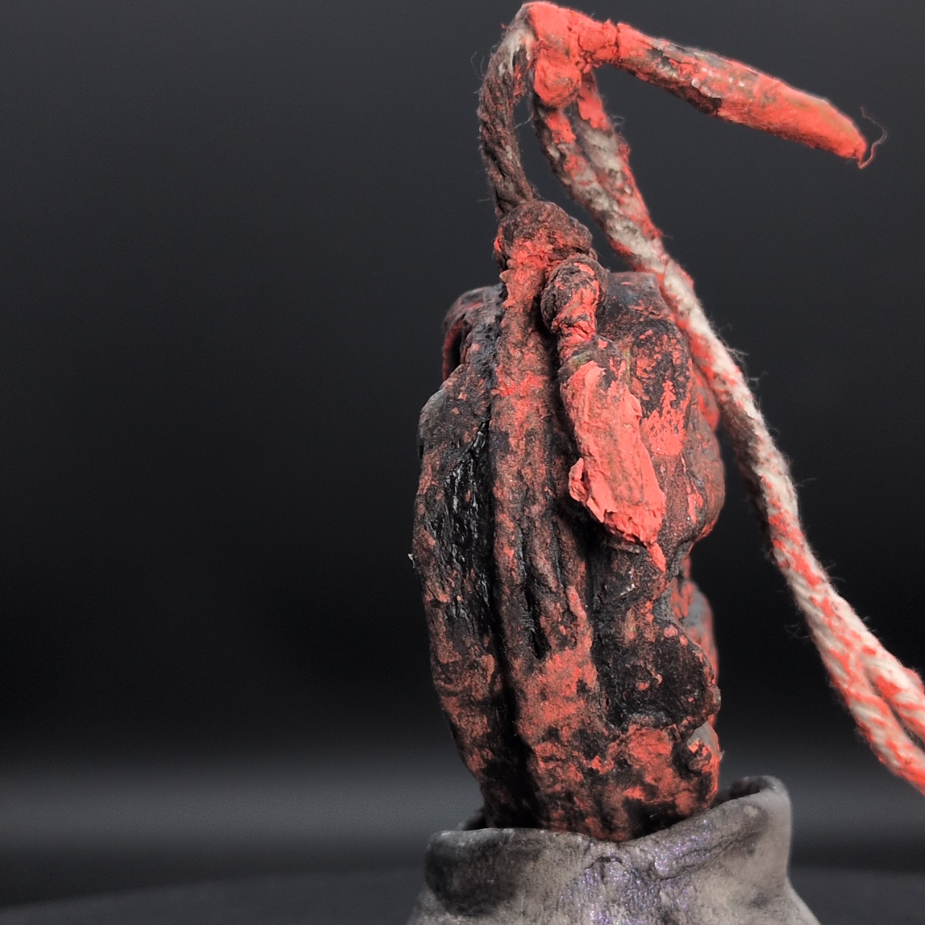SPIRIT VESSEL - Handmade Japanese Yorishiro, Red and Charcoal, Emberhusk, Medium - Image 3