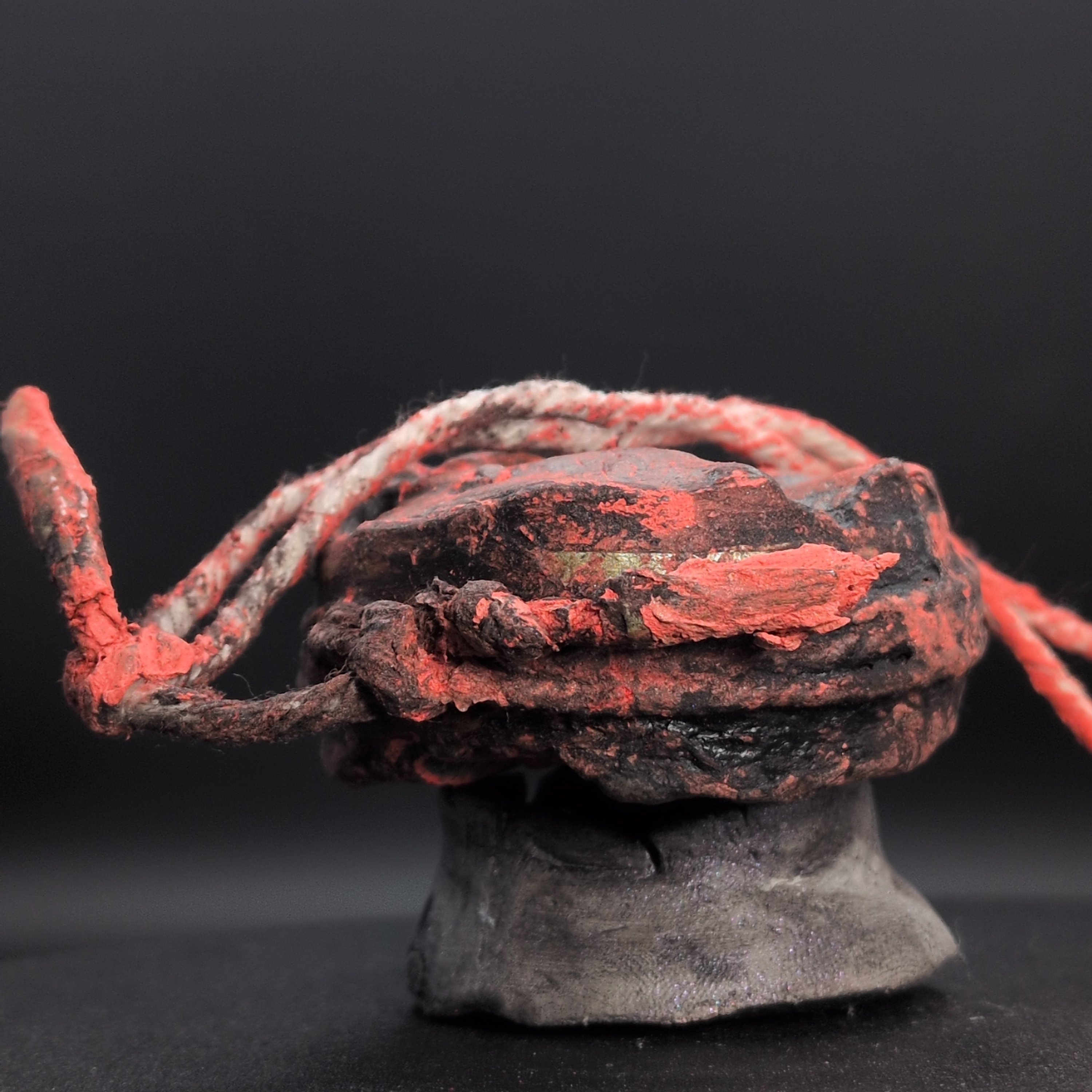 SPIRIT VESSEL - Handmade Japanese Yorishiro, Red and Charcoal, Emberhusk, Medium - Image 9