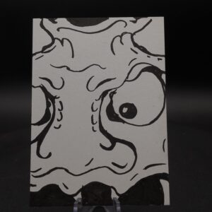 Yokai Reckoning ACEO, Original Pen Drawing, Black and White, 6.3x8.9cm (#2 of 3)