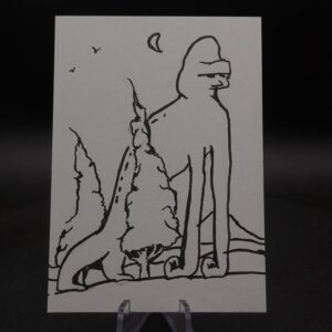 Shapeshifter Spirit ACEO, Original Pen Drawing, Black and White, 6.3x8.9cm (#1 of 3)