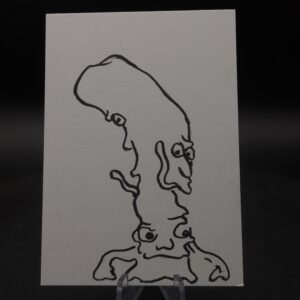 Shapeshifter Spirit ACEO, Original Pen Drawing, Black and White, 6.3x8.9cm (#2 of 3)