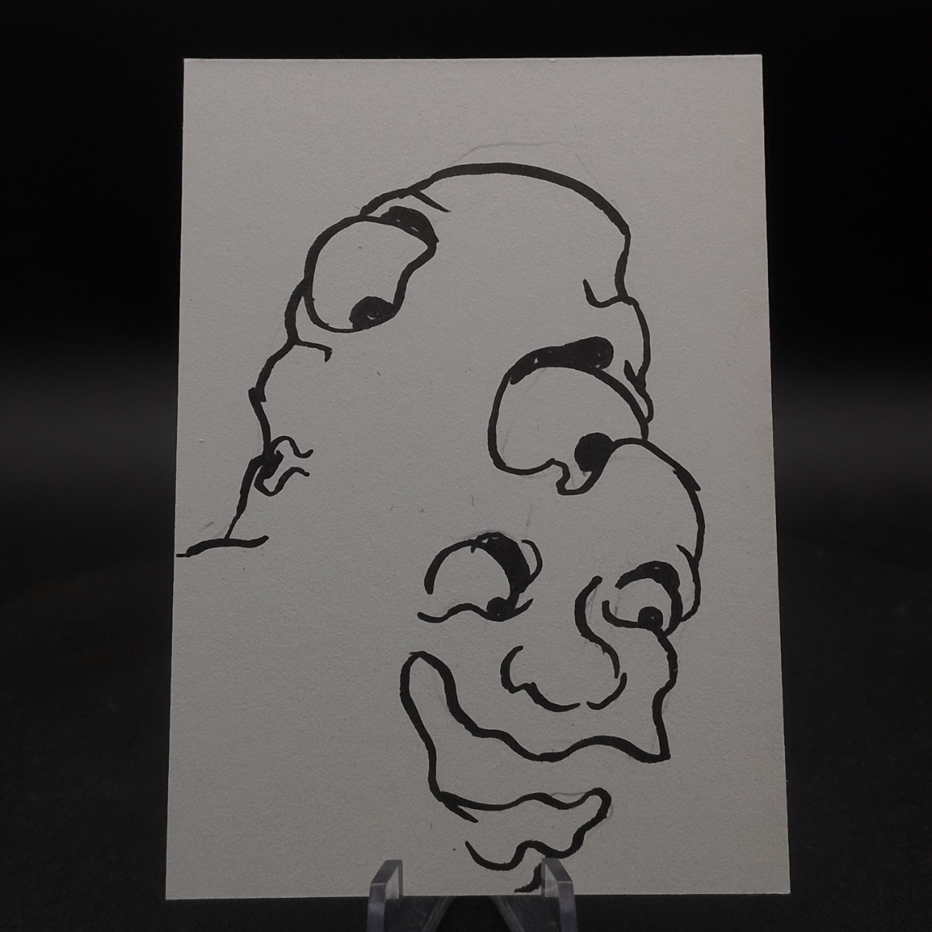 Shapeshifter Spirit ACEO, Original Pen Drawing, Black and White, 6.3x8.9cm (#3 of 3)
