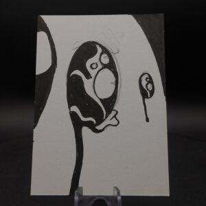 Weeping Ghost ACEO, Original Pen Drawing, Black and White, 6.3x8.9cm (#2 of 3)