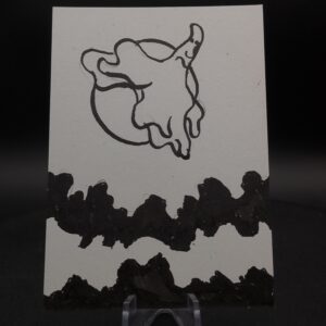 Weeping Ghost ACEO, Original Pen Drawing, Black and White, 6.3x8.9cm (#3 of 3)
